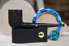 Moretti Pipe Black Rusticated Billiard Freehand Horn Stem