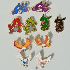 Set of 10 Anime Pok cartoon Animal High quality Metal Enamel Pin Badge