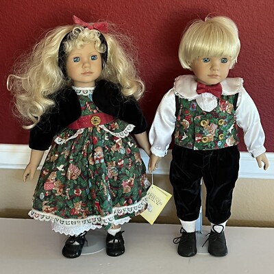 Heidi Ott CHRISTMAS DOLL TWINS Beth and Ben 18'' Faithful Friends Sleep Blue Eyes