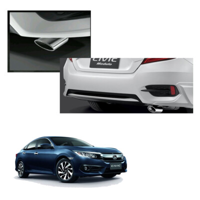 Exhaust Tip Finisher Pipe Muffle Stainless For Honda Civic FK FC