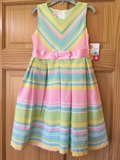 NWT Jessica Ann Stripe Dress Girls 2T,4,6,6x Holiday Wedding Easter