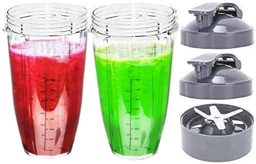 2 Pack 32 oz NutriBullet Cups with To-Go Lids & Extractor Blade