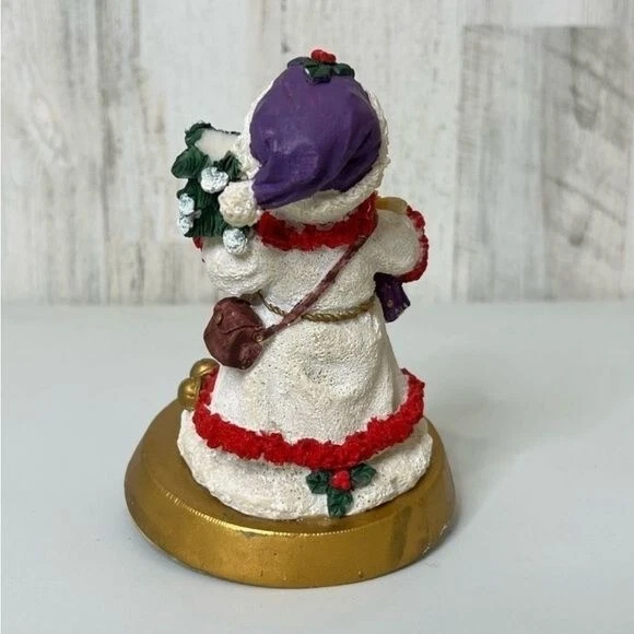 Percha de medias vintage de Navidad para hombre de nieve dorado blanco Foto 2 de 4