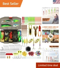 128-Piece Fishing Lures Kit for Freshwater & Saltwater Enthusiasts