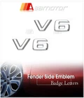 2x 3D V6 Chrome Side Emblem Letters Badge Decal Sticker AMG fits Mercedes Benz