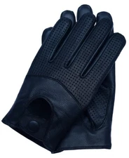 Riparo Men's Genuine Leather Half Mesh Touchscreen Texting Driving Gloves