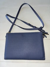 DAGNE DOVER Essentials Coated Canvas Clutch Wallet Crossbody Bag Ash Blue. READ!