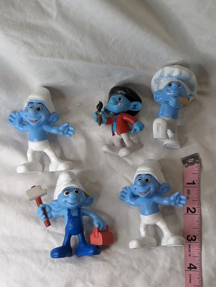 Vintage SMURFS Figures Lot of 5 McDonald's Happy Meal Toy 1980/2011 Collectable - Image 2 of 4
