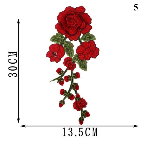 Rose Flower Patch Iron Sew On Embroidered Badge Clothes Embroidery Applique DIYṑ - Picture 17 of 22