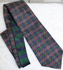 Mens Vtg Tommy Hilfiger Silk necktie tie double pattern 59" 1990s 90s Y2K
