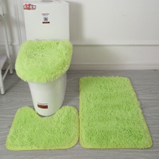 3 Piece Non-Slip Bathroom Mat Set Super Soft Water Absorbent Toilet Pedestal Rug
