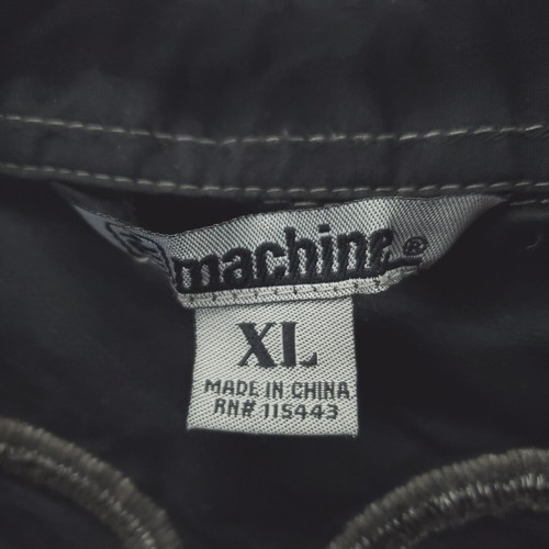 Machine Shirt Mens XL Black Embroidered 100% Cotton Pockets Classic Button-Up - Picture 7 of 12