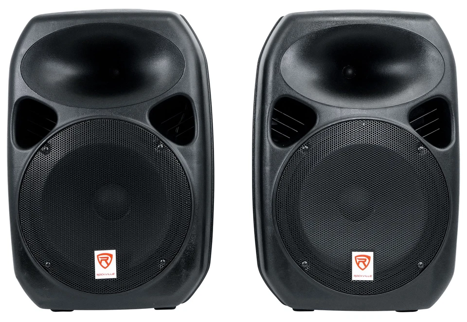 Sistema de megafonía portátil Rockville RPG122K 12" 2 altavoces alimentados Bluetooth + micrófono + soportes Foto 2 de 4
