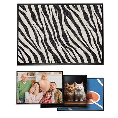 PERSONALISIERTE RIESEN Fußmatte JEDES FOTO robust waschbar Handarbeit in UK 105x70CM