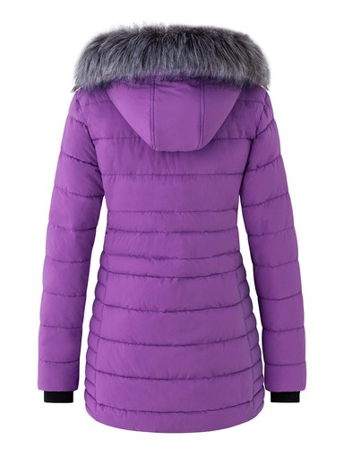 Chaqueta acolchada acolchada gruesa de invierno Wantdo para mujer Abrigo cálido Parka capucha de piel - Imagen 58 de 70