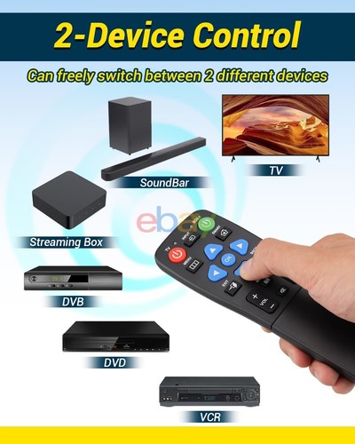 New Universal For Seniors Learning Functions Big Button TV DVD Remote Control - Picture 2 of 6