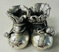 Silver Tone Baby Booties