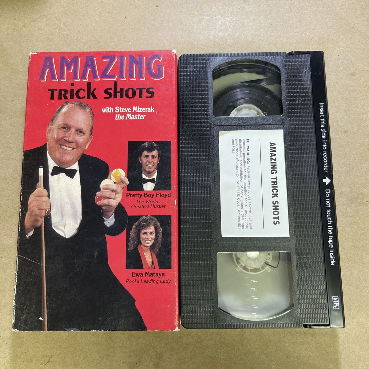 VHS: AMAZING TRICK SHOTS WITH STEVE MIZERAK (Billiards pool) | eBay