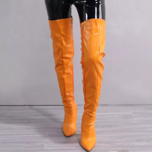 Women Stiletto Heels Shoes Pointed Toe Party Over The Knee Thigh High Boots - Bild 21 von 31