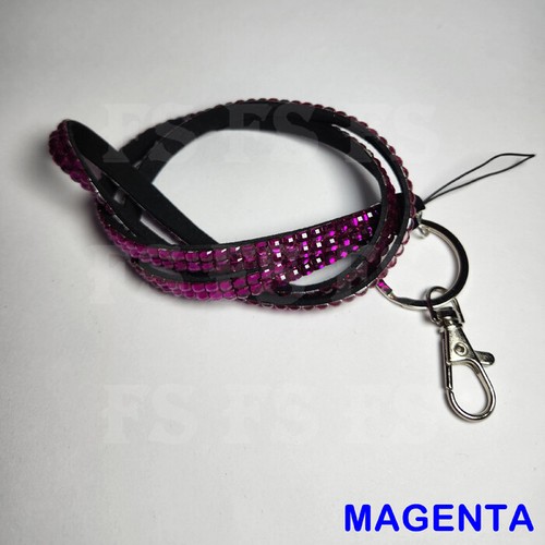 RHINESTONE LANYARD NECK STRAP ID CARD HOLDER KEY CASE NAME BADGE - Picture 25 of 28