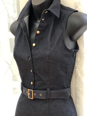 denim shirtwaist dress