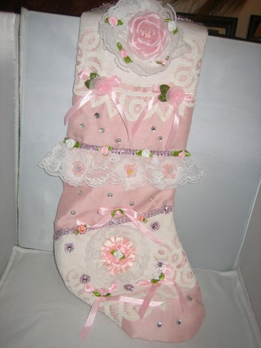 Christmas Stocking Decoration Wall Hanging Toy Pink - Picture 6 of 9