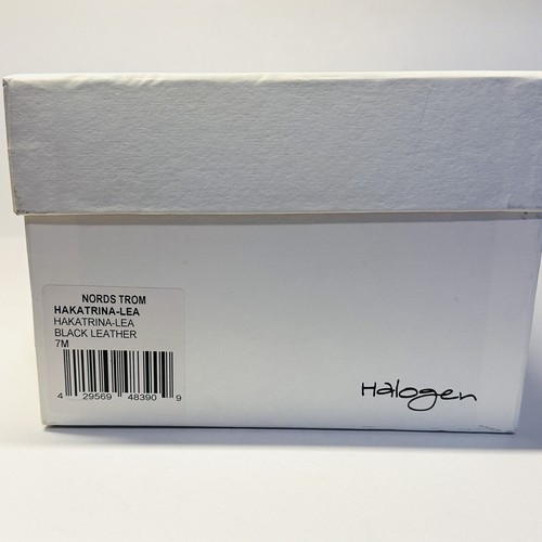Halogen Nordstrom Katrina Ankle Booties Black Leather Peep Toe Shoes Size 7M - Picture 12 of 12