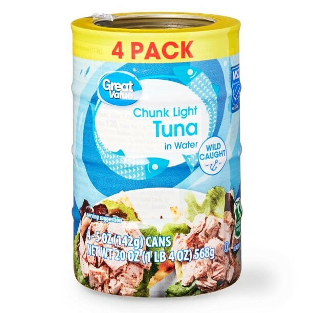 Great Value 514000 5oz. Chunk Light Tuna in Water - Pack of