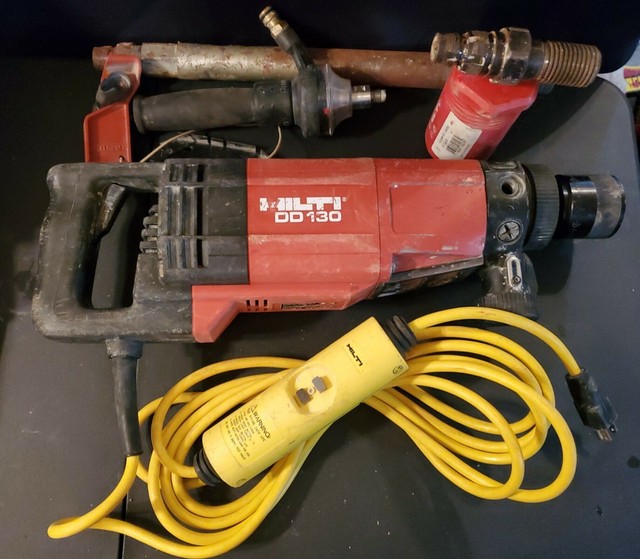 HILTI DD130 Diamond Core 3 Speed Drill W/ 1 Used Core Bit, Plus Extras