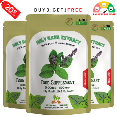 Heiliges Basilikum Kapseln (Tulsi) 5000mg pflanzliche Kapseln 10% Ursolsäure, Gehirngesundheit