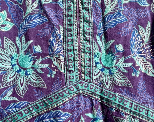 ✩Pretty *EAST ARTISAN with ANOKHI* Blue Floral Block Printed Midi Dress 18✩ - Picture 5 of 9