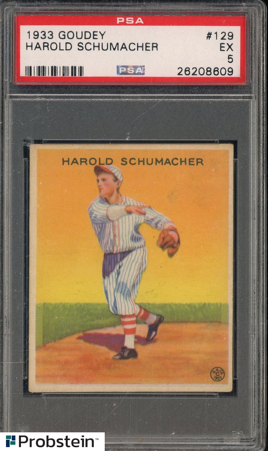 1933 Goudey #129 Harold Schumacher Giants PSA 5