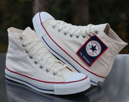 Converse vintage Chuck Taylor ventes exceptionnelles All Star Hi blanche fabriquée aux États-Unis custom homme 8,5