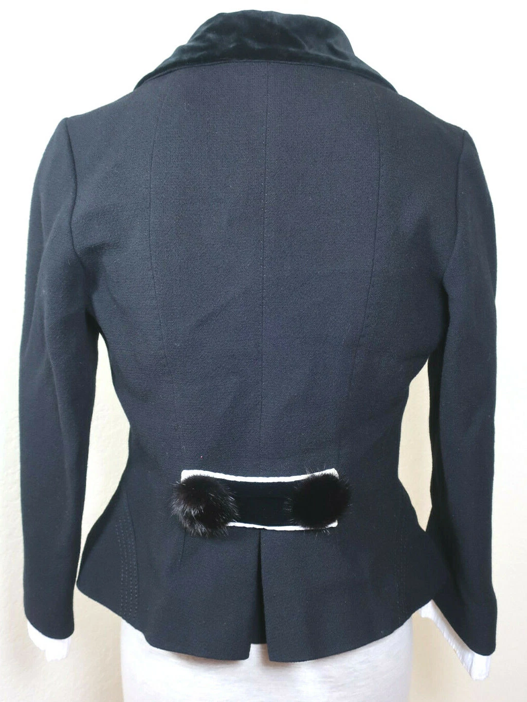LOUIS VUITTON（LV） Giacca blazer LOUIS VUITTON lana nera visone taglia 40 6 7 8 Small M