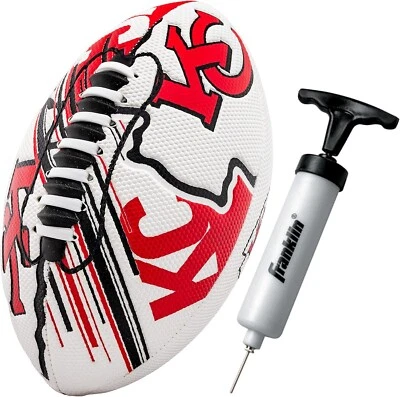 FRANKLIN SPORTS Franklin NFL Team 8.5" Football -SPACELACE Kelce Youth Kansas City Chiefs w/pump