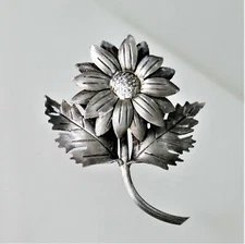 EXTRAORDINARY Janna Thomas Sterling Silver SUPERB Flower Brooch Tiffany Designer