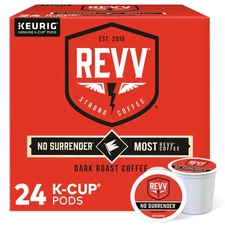 REVV No Surrender Keurig Single-Serve K-Cup Pods, Dark Roast Coffee, 24 Count
