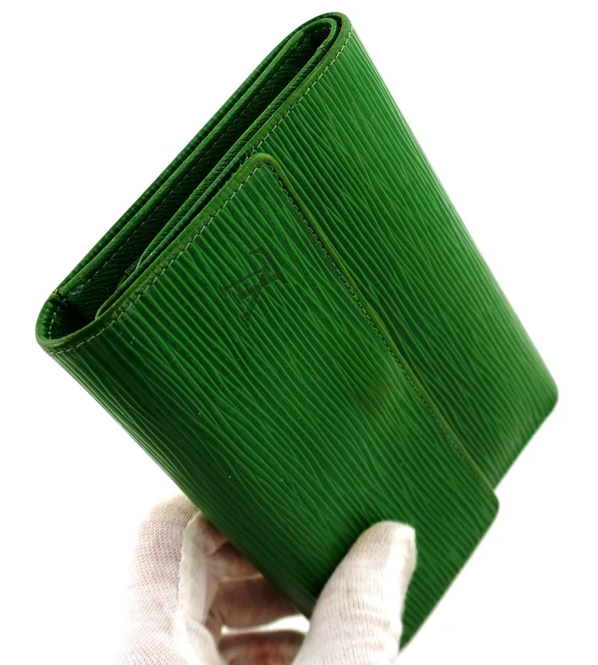 Auténtica cartera clutch continental de cuero Epi verde LOUIS VUITTON Foto 4 de 4