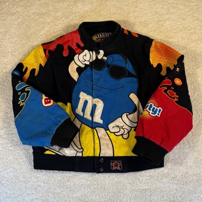 Kids JH Design M&M Racing Jacket Celebrate M&Ms Red Yellow Blue Mars LIcensed