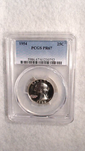 1954 P WASHINGTON QUARTER PCGS PR67 GEM UNC SILVER PROOF 25C Coin BUY IT NOW!