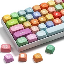 XVX Cute PBT Keycaps, Rainbow Gummy Bear Keycap Set MOA Profile Keyboard Keycaps