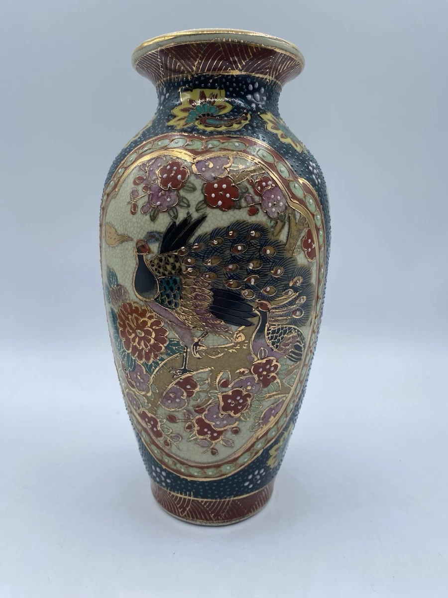 陶瓷多色老式原版古董日本花瓶| eBay