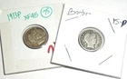1913-P 1915-P Barber Head 90% Silver Dimes Lot of 2 #52