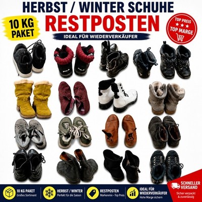 10KG Schuhpaket Herbst Winter Restposten Markenmix Boots Sneaker Händlerware Top