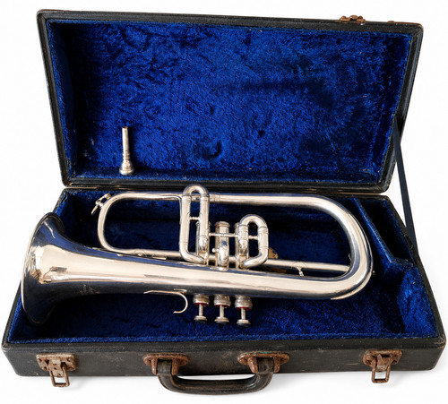 Rare MIRAPHONE Perinet Piston Valve German Silvered Bb Flugelhorn 1980's