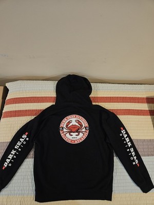 Dark Seas Division Black Hoodie Crab design Men's Sz XL 
