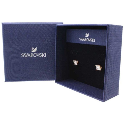 Swarovski Rose Gold Earrings Attract Square Crystal Studs Jewellery NEW GENIUNE - Picture 2 of 2