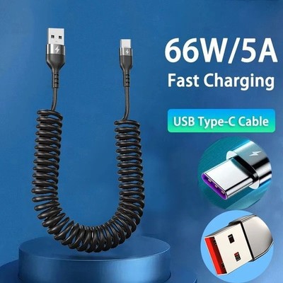 Ladekabel USB C USB C Datenkabel Schnellladekabel Spiralkabel Springkabel Auto