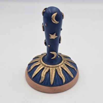 Celestial Sun Face Cookie Stamp Moon Stars Blue Gold 