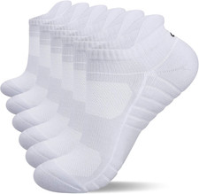 Athletic Running Ankle Socks Low Cut Cushioned Anti-Blister Sports Socks 6Pairs